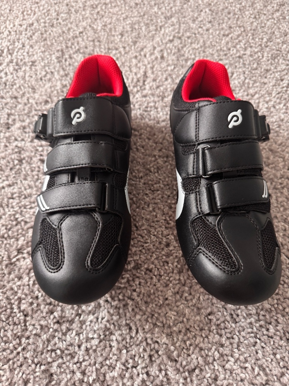 Peloton Cycling Shoes EU 38 Women’s 7/7.5 Black Red + Look Delta Cleats